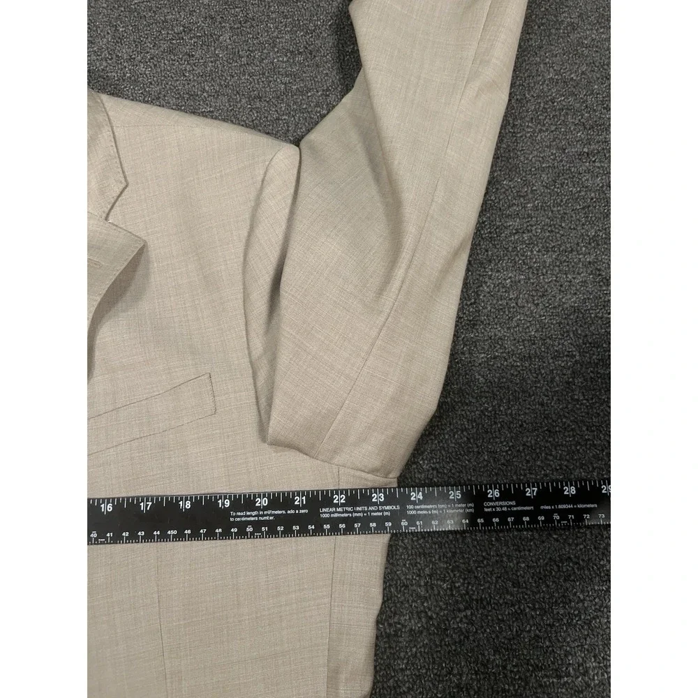 Brooks Brothers Explorer Fitzgerald 2 Piece Suit Mens 46L Pants 36x29 Wool Beige